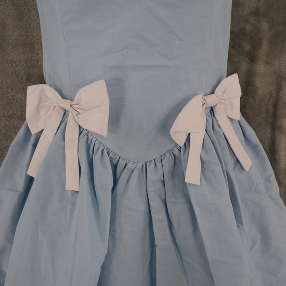 Ciao Lucia Neroni Mini Dress Womens M Ice Blue Bow Vintage Inspired Coquette NWT - Picture 7 of 16